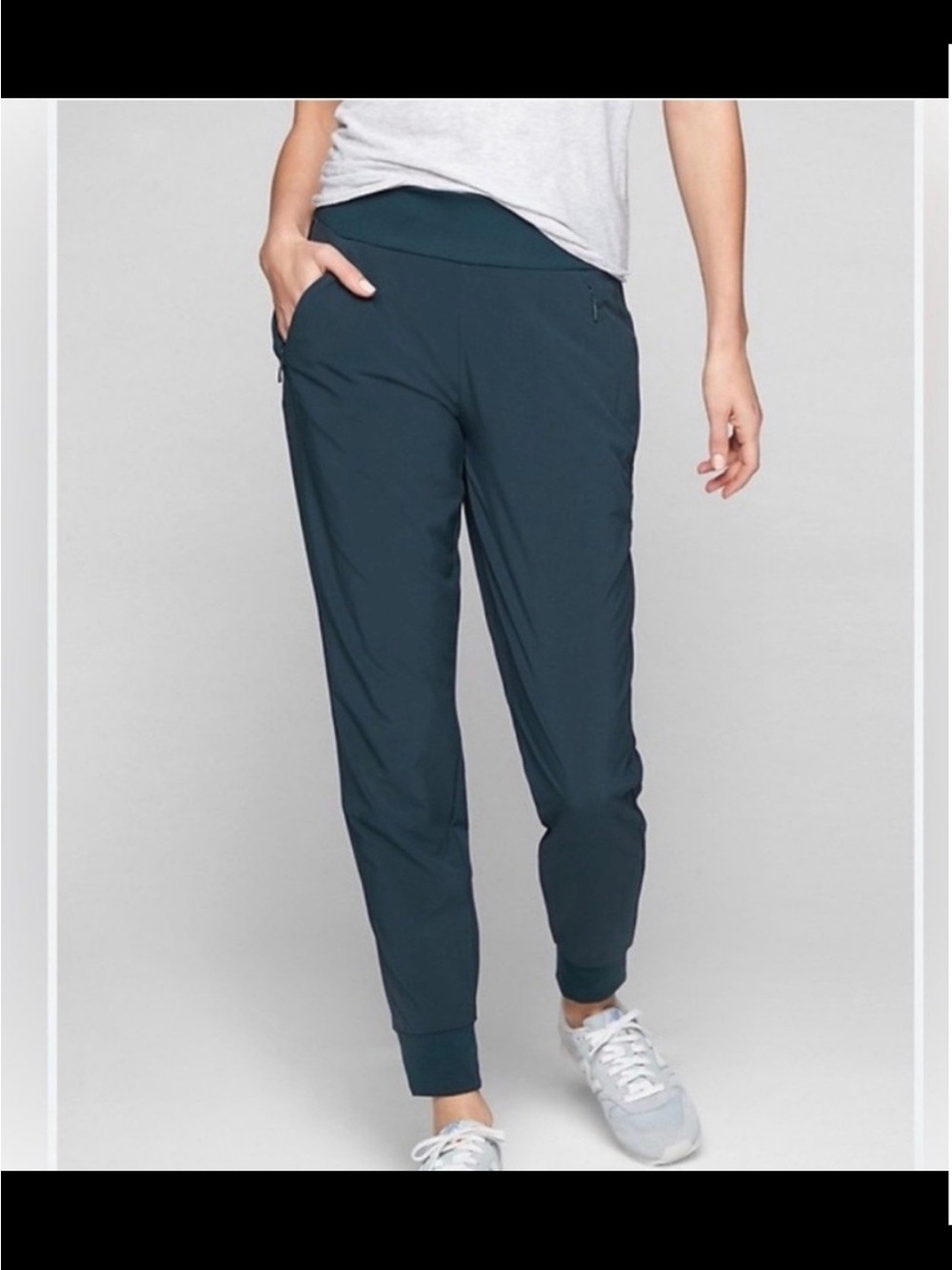 Athleta Lined Soho Joggers in Deep Teal Green